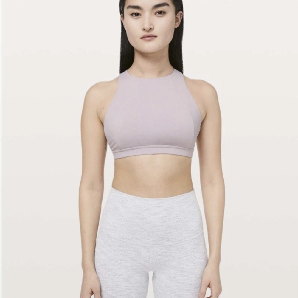 Lululemon Free To Be Serene Bra *High Neck Heathered Powdered Mauve size 6